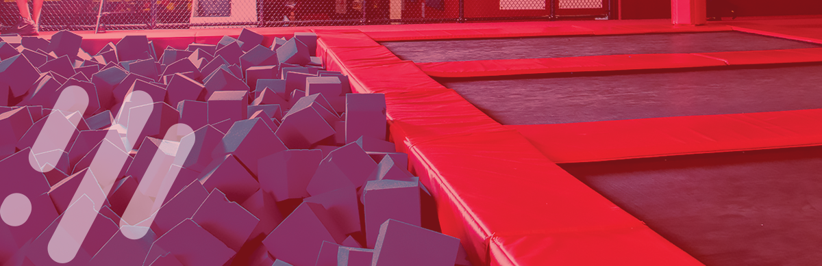 Exterior and branding signage of AeroSports Trampoline Park in London