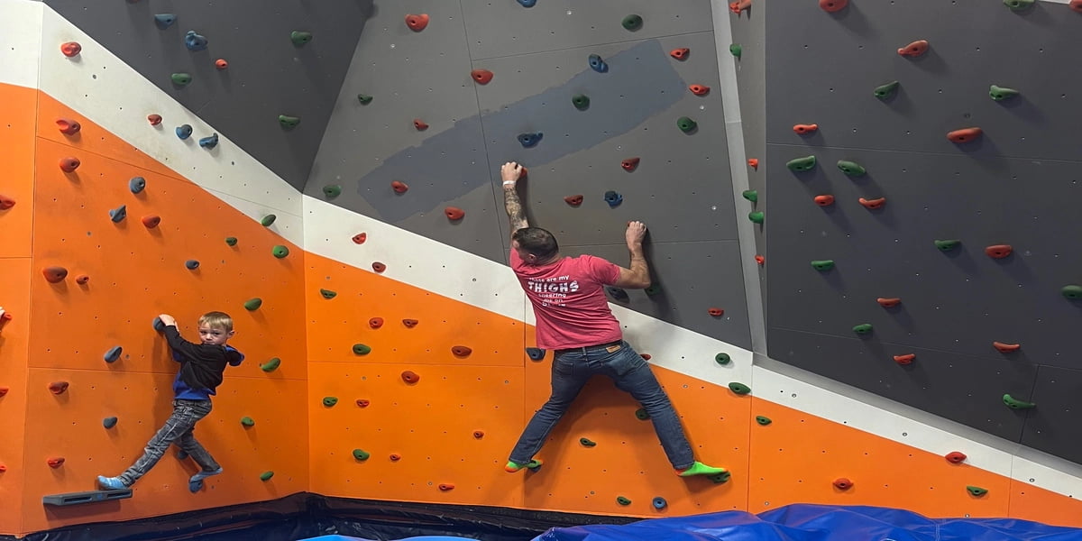 London - Rock Wall at AeroSports London indoor trampoline park